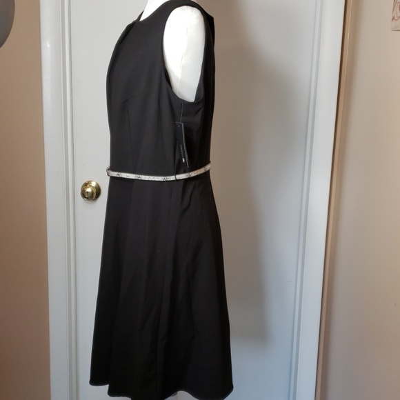AB Studio Sleeveless Black Aline Midi Dress * 16 - Picture 3 of 7